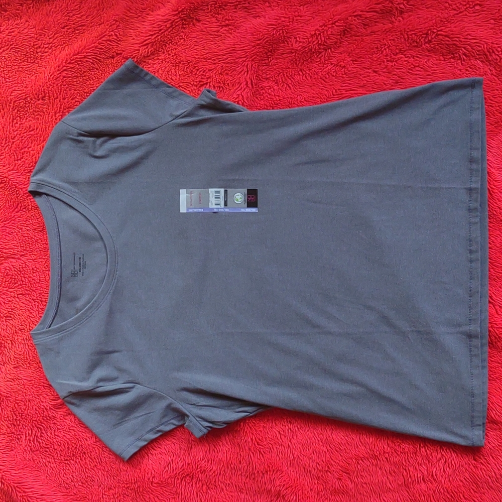 No Boundaries Semi-Fitted Gray Cotton Blend Shirt Women's Plus Size XXL (2X)